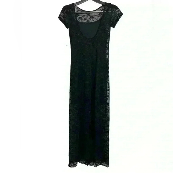 NWT Women's Short Sleeve Maxi Dress Wild Fable Off Black Lace Size Small - Picture 4 of 10